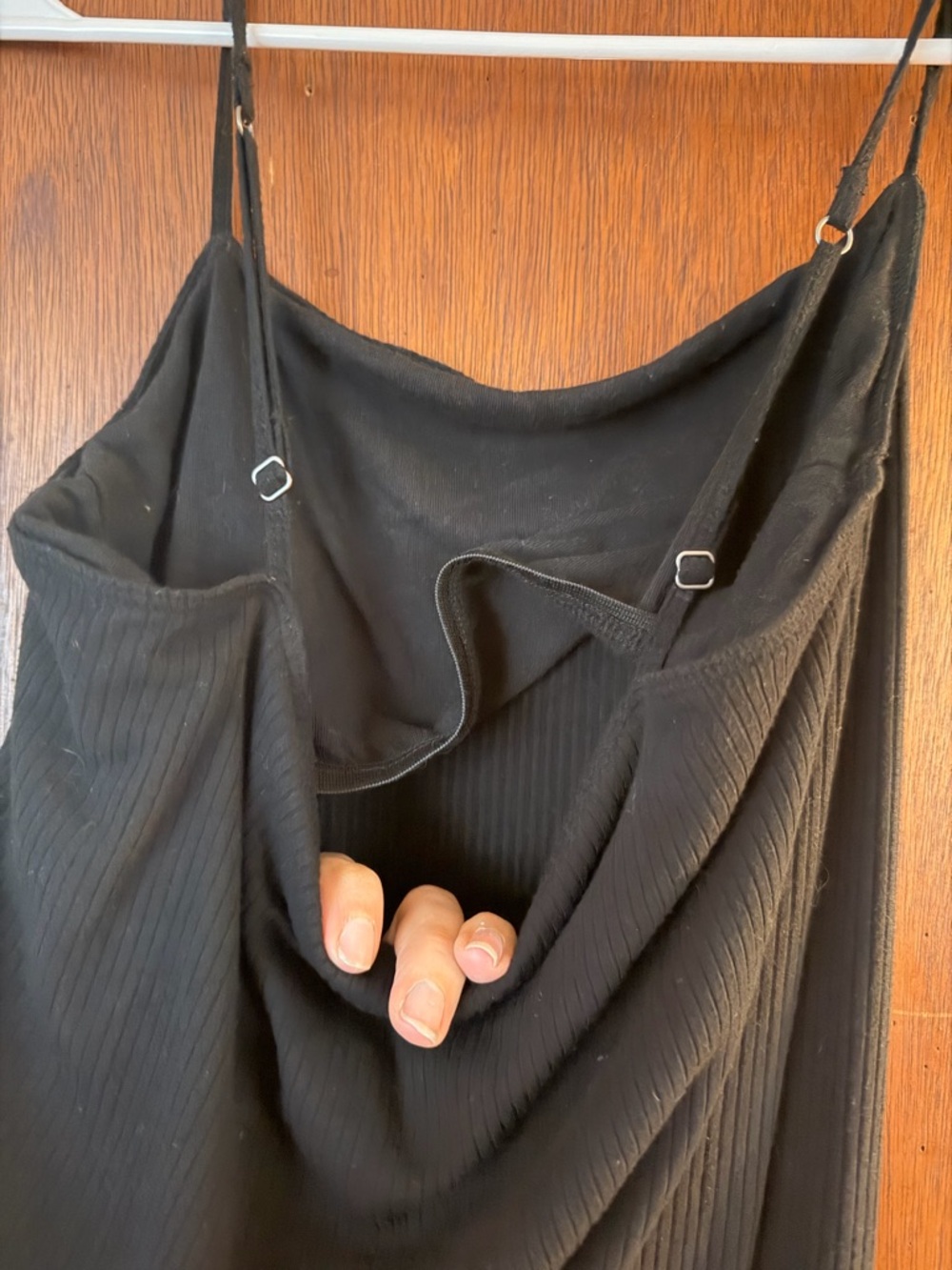 Hollister Black Ribbed Tank with White Daisy Embroidery - Picture 4 of 4